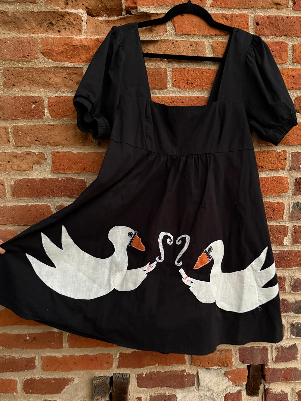 Swans sharing a ciggie mini dress(XXL)