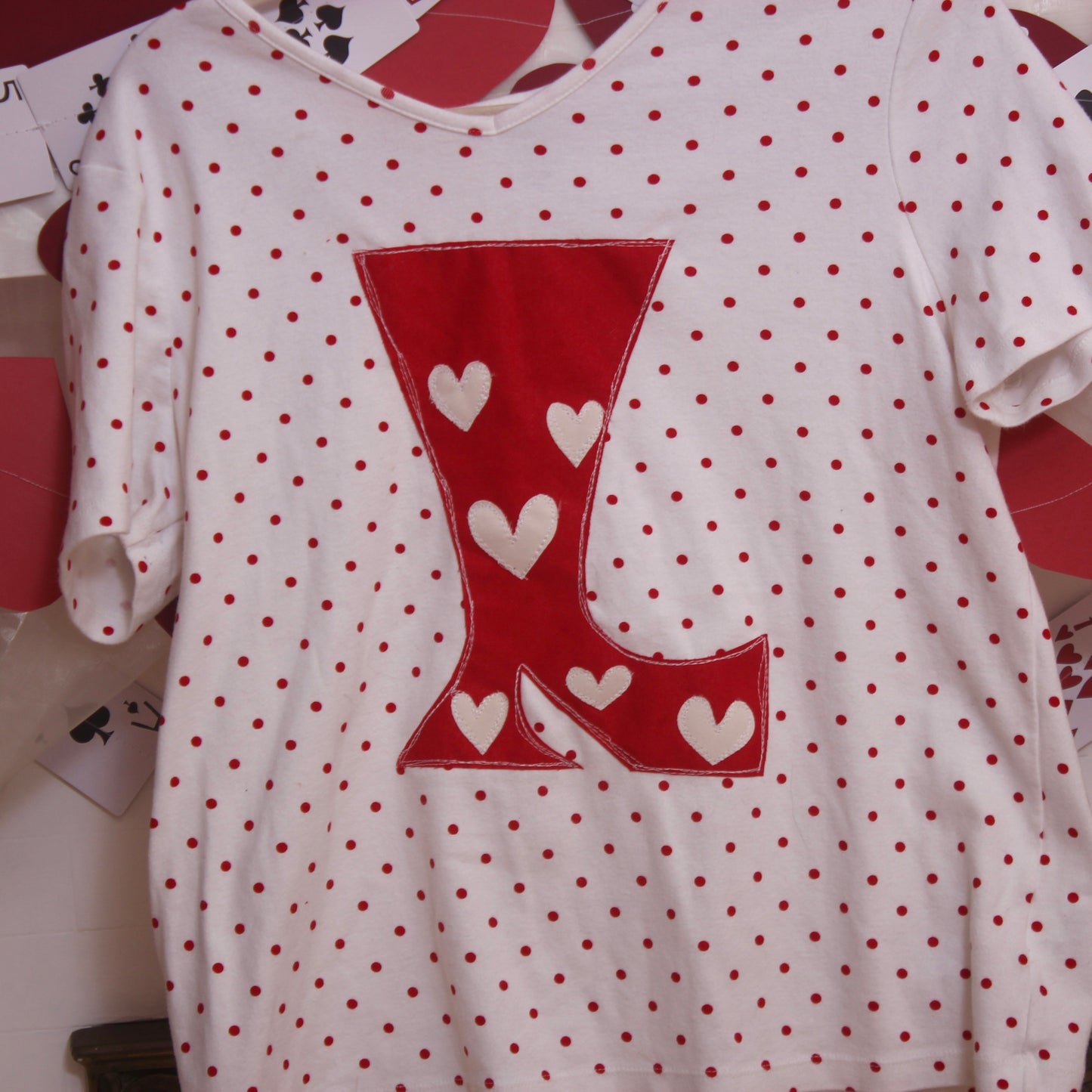Polka dot heart boot tee(XL) - Magg's Rags 