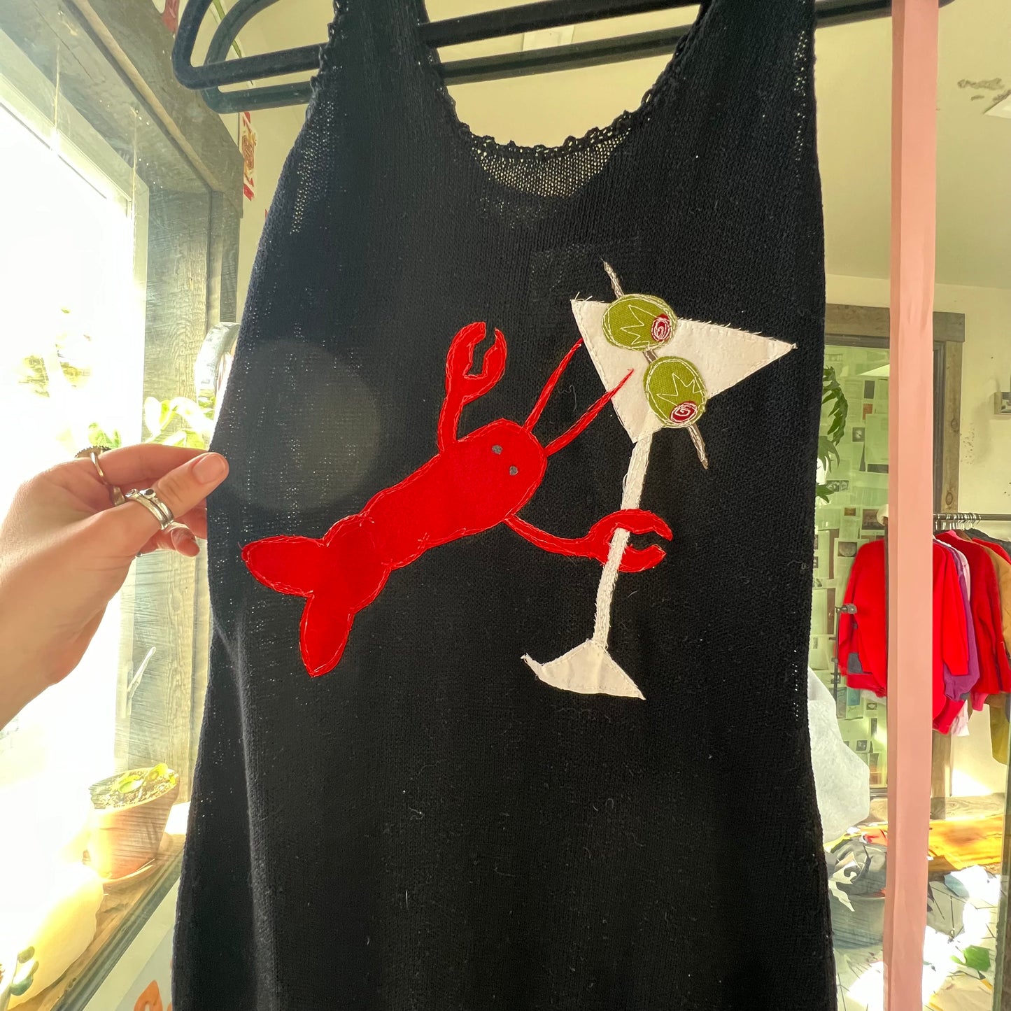 Knit lobster-tini maxi dress(small)