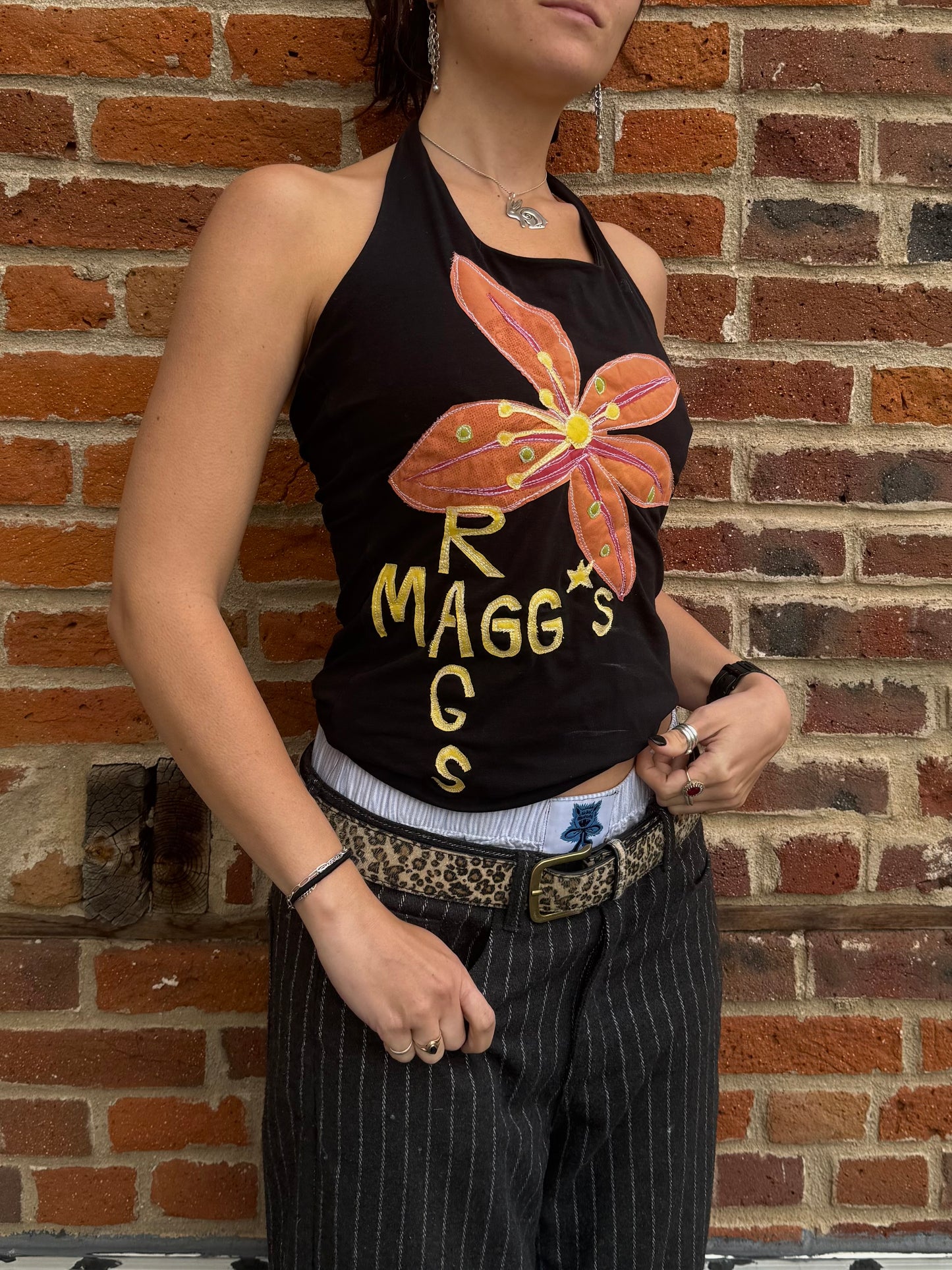 Magg’s Rags floral halter top(small)