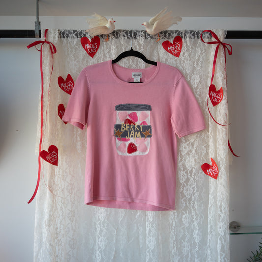 Pink berry jam knit tee (m)