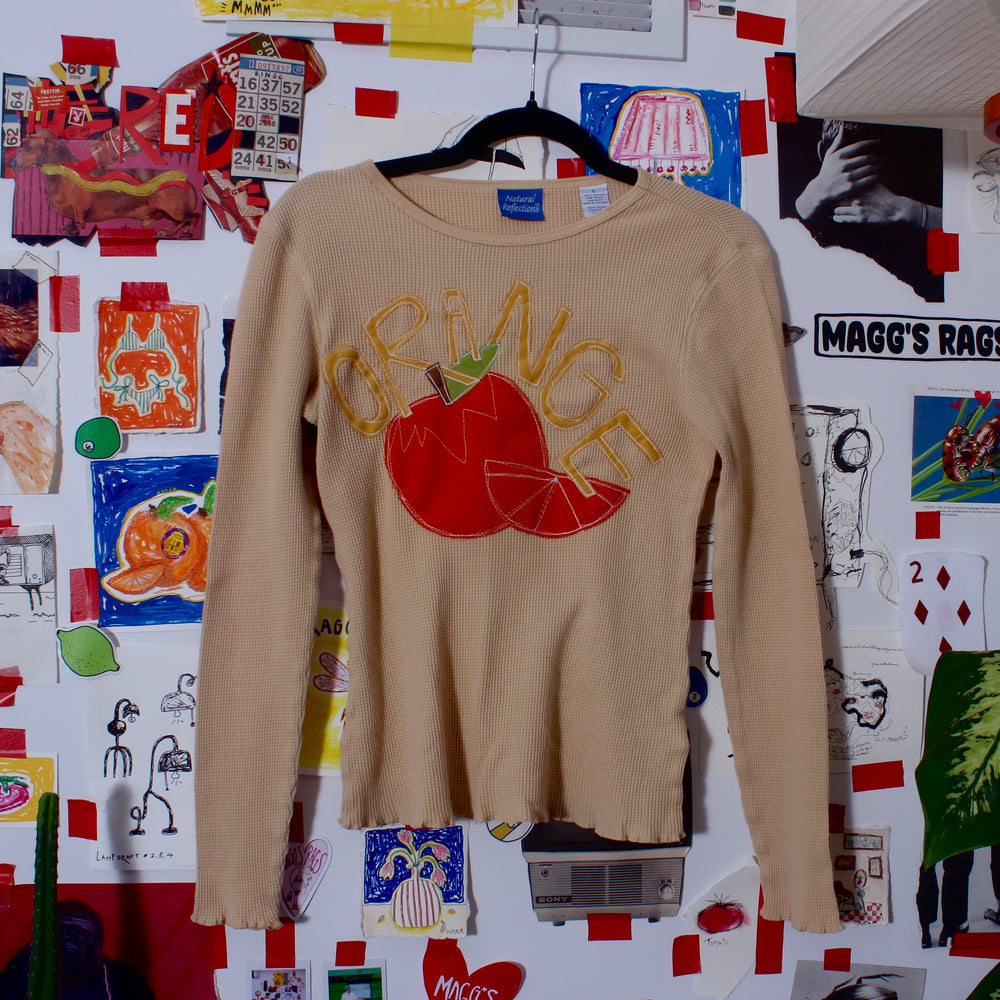 Orange waffle tee(small)