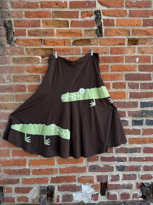 Double gator midi skirt(large)