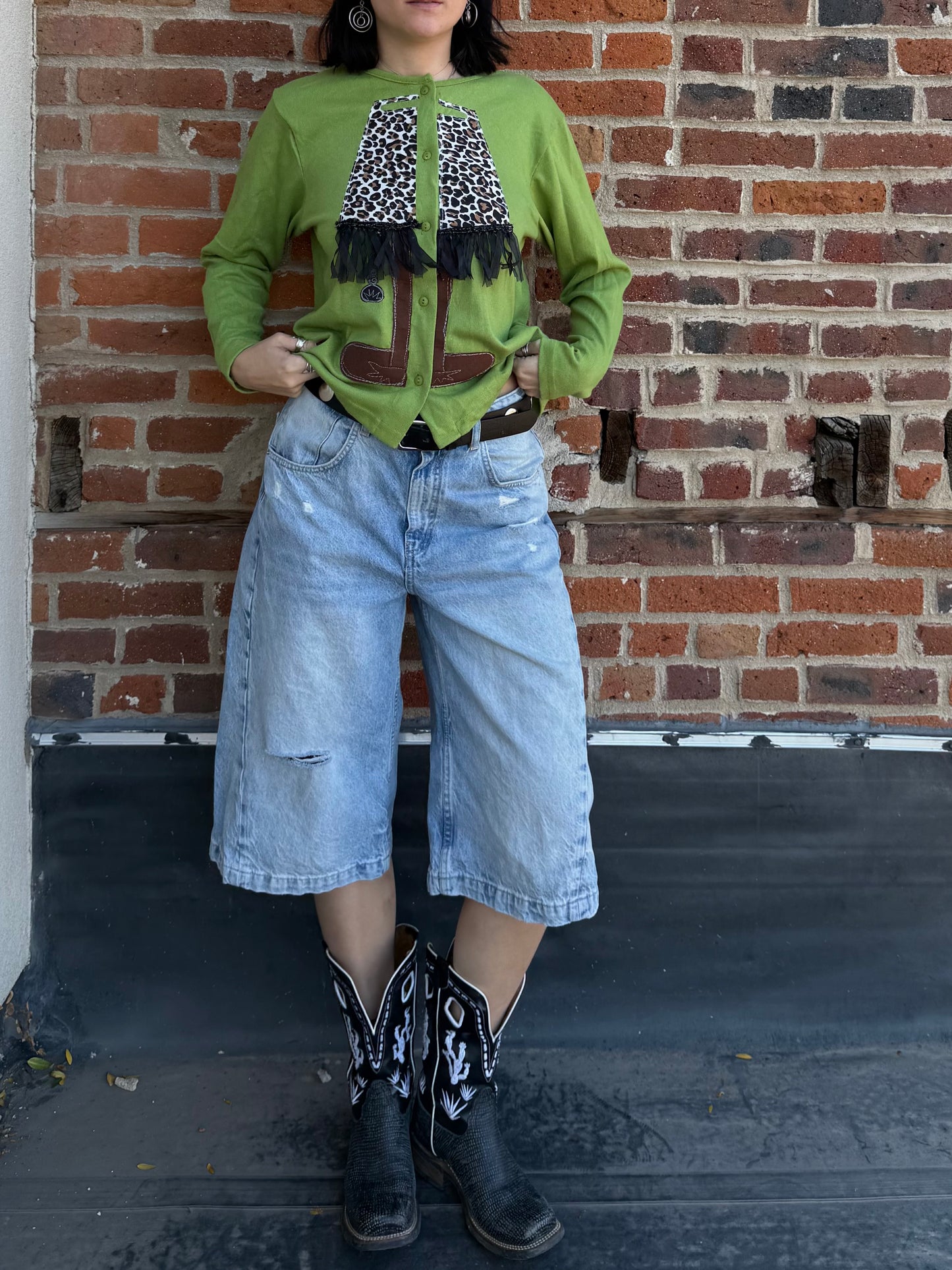 Fringey lamp cardigan(M/L)