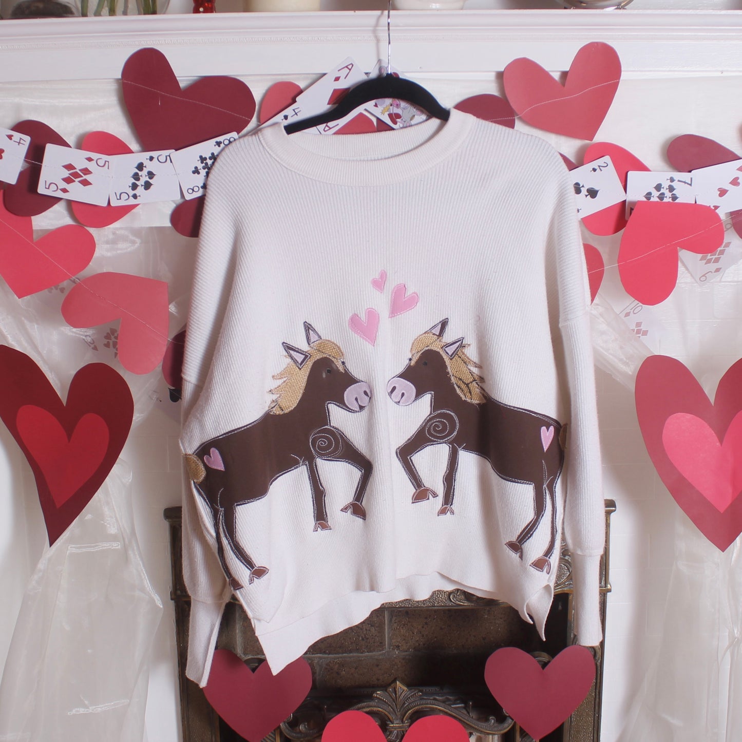 Horses in love sweater(medium) - Magg's Rags 