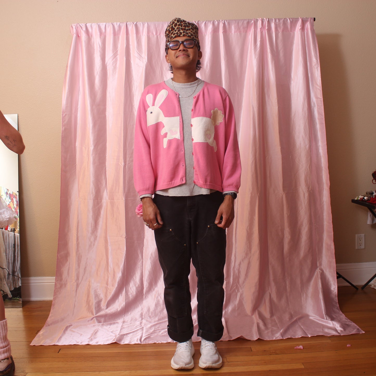 Split front rabbit cardigan(XL) - Magg's Rags 