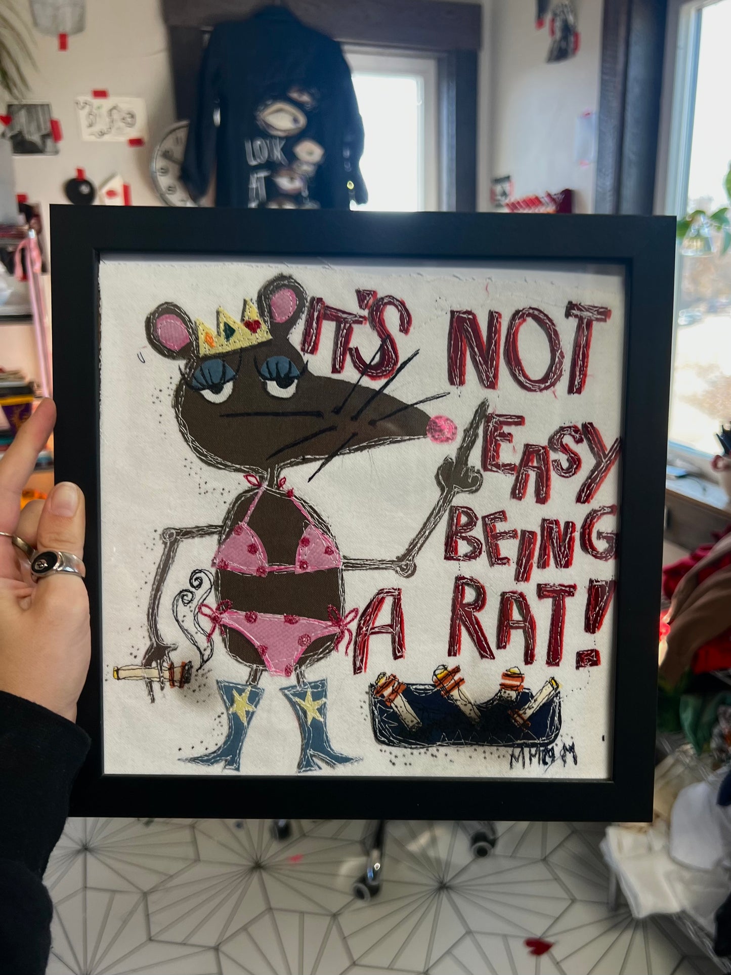 It’s NOT easy being a rat wall hanging(10x10)