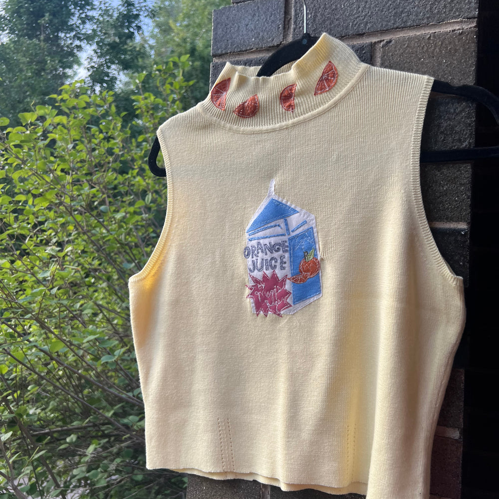 Orange juice mock neck tank(S/M)