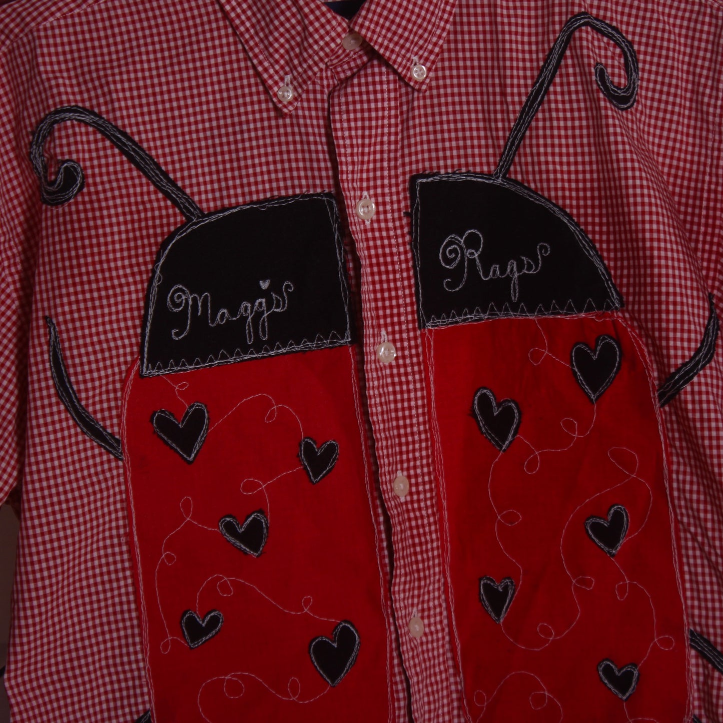 Ladybug buttondown(large) - Magg's Rags 