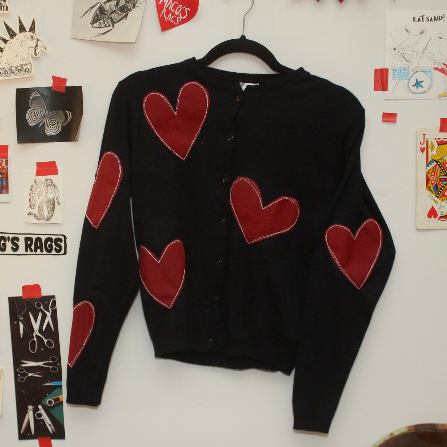 Hearts hearts hearts cardigan(XS)