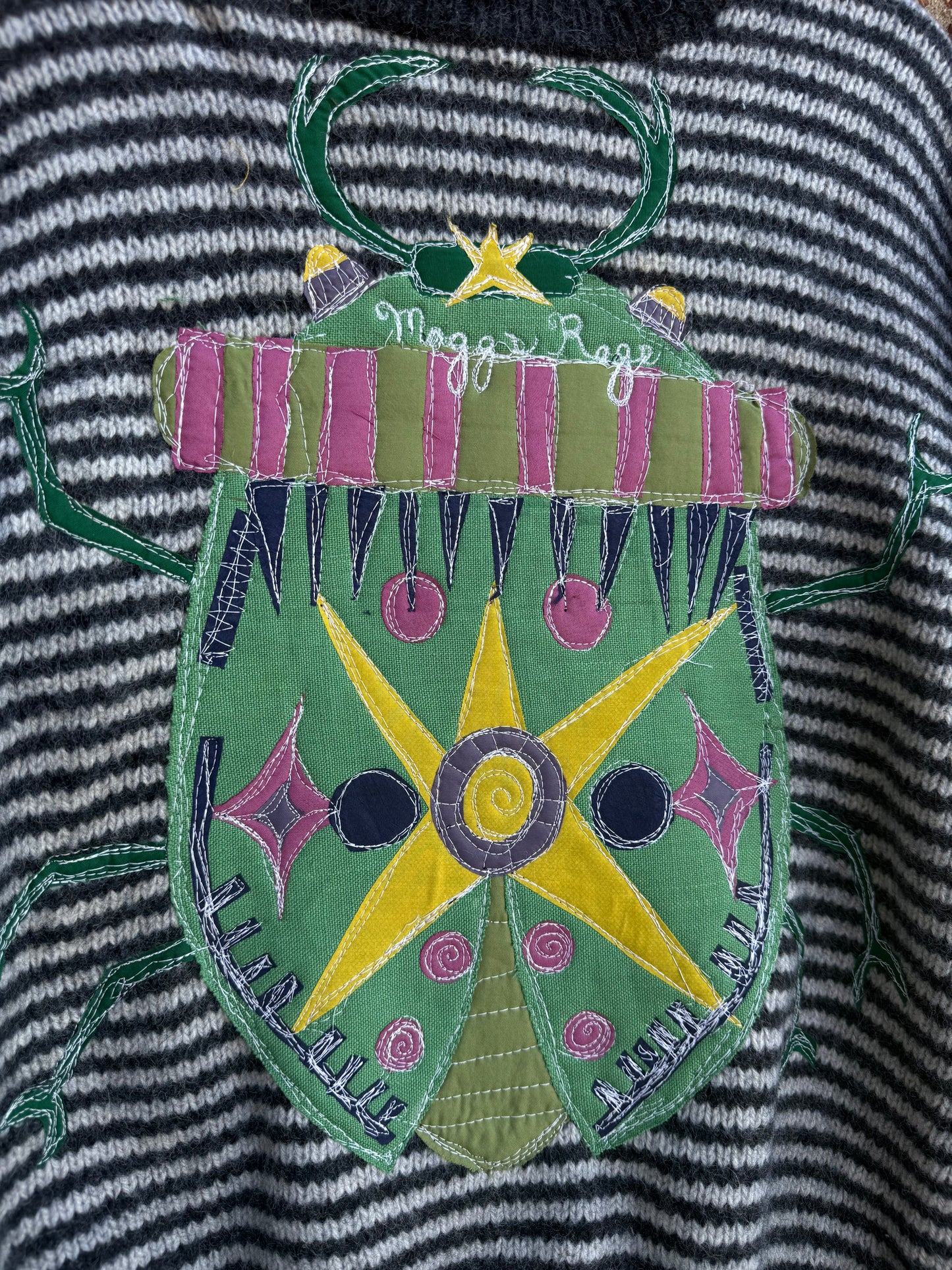 Striped bug wool sweater(xl)