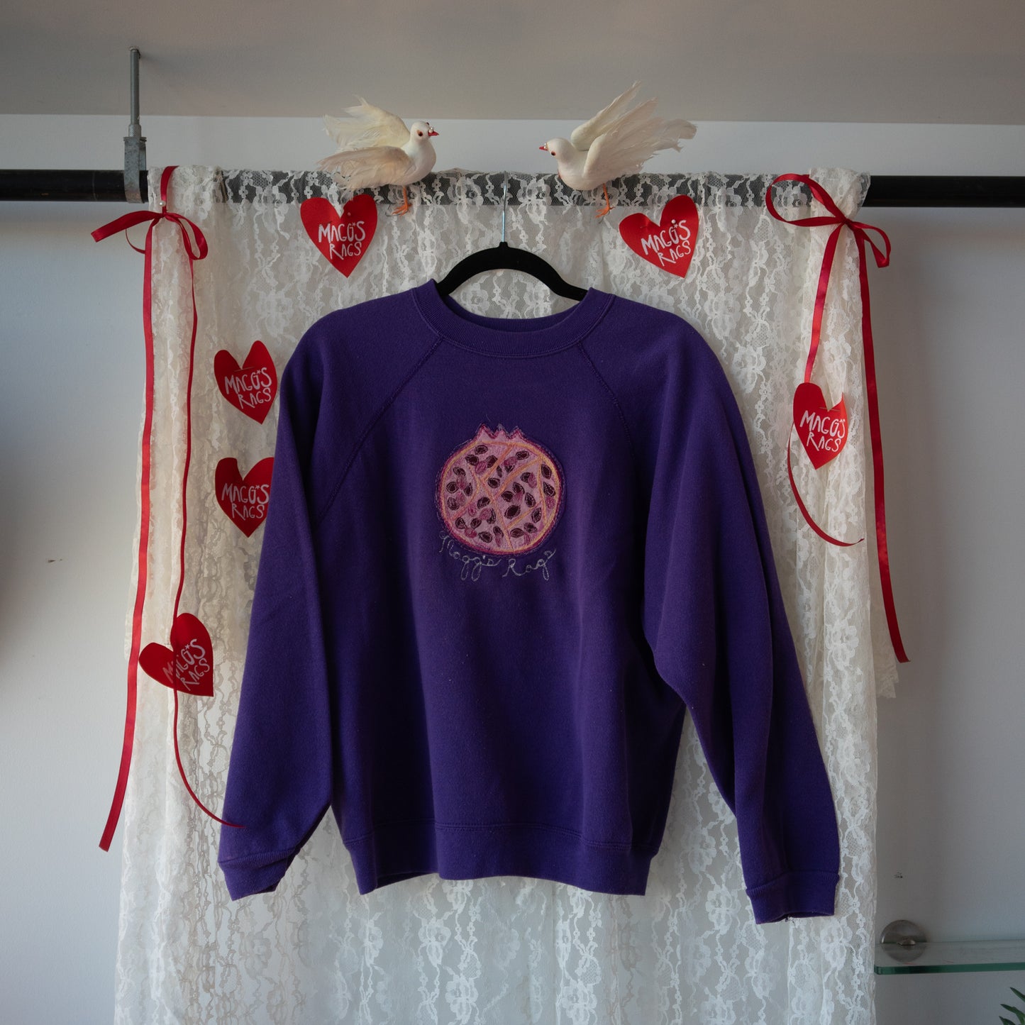 Purple pomegranate crewneck(small)