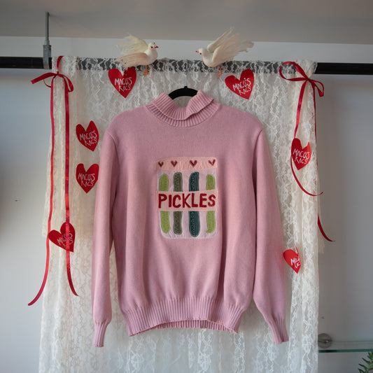 Pink pickles turtleneck sweater(medium)