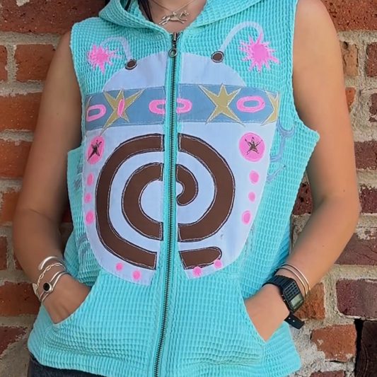 Swirly Bug waffle vest(Small)