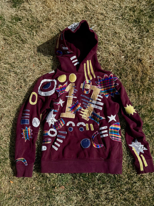 Luck 17 abstract hoodie(small)