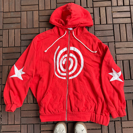 Swirls and star zip-up hoodie(2XL)