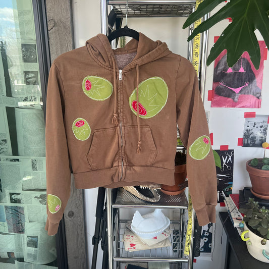 All over olive zip-up(small)