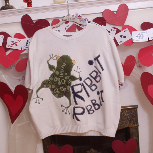 Ribbit ribbit frog sweater shirt(XL) - Magg's Rags 