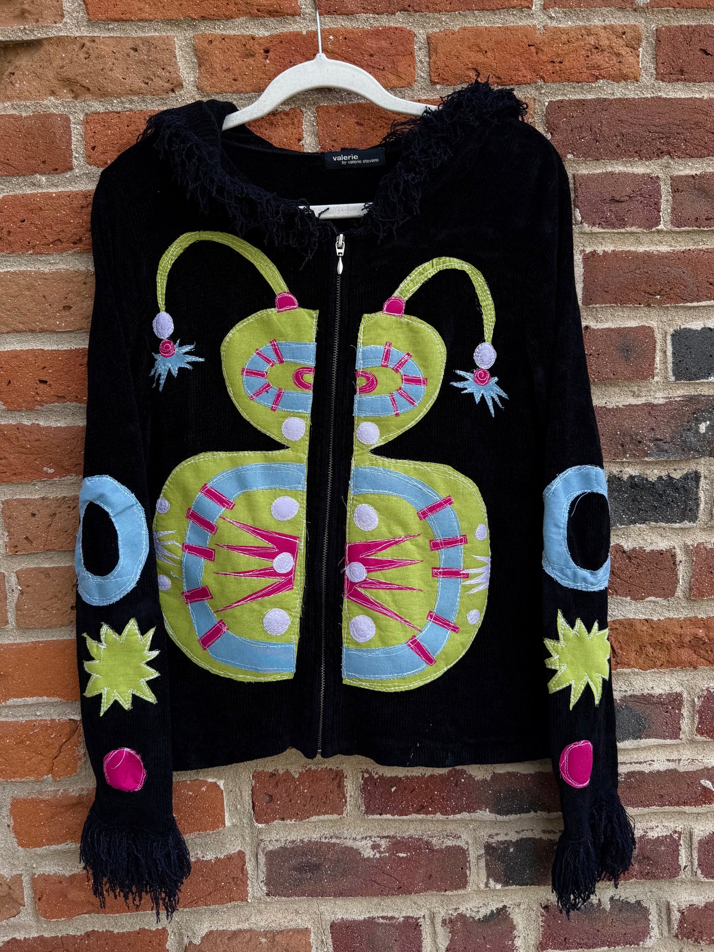 Abstract bug fringe sweater(large)