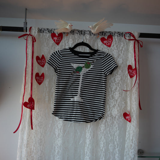 Striped olive baby tee(XS)