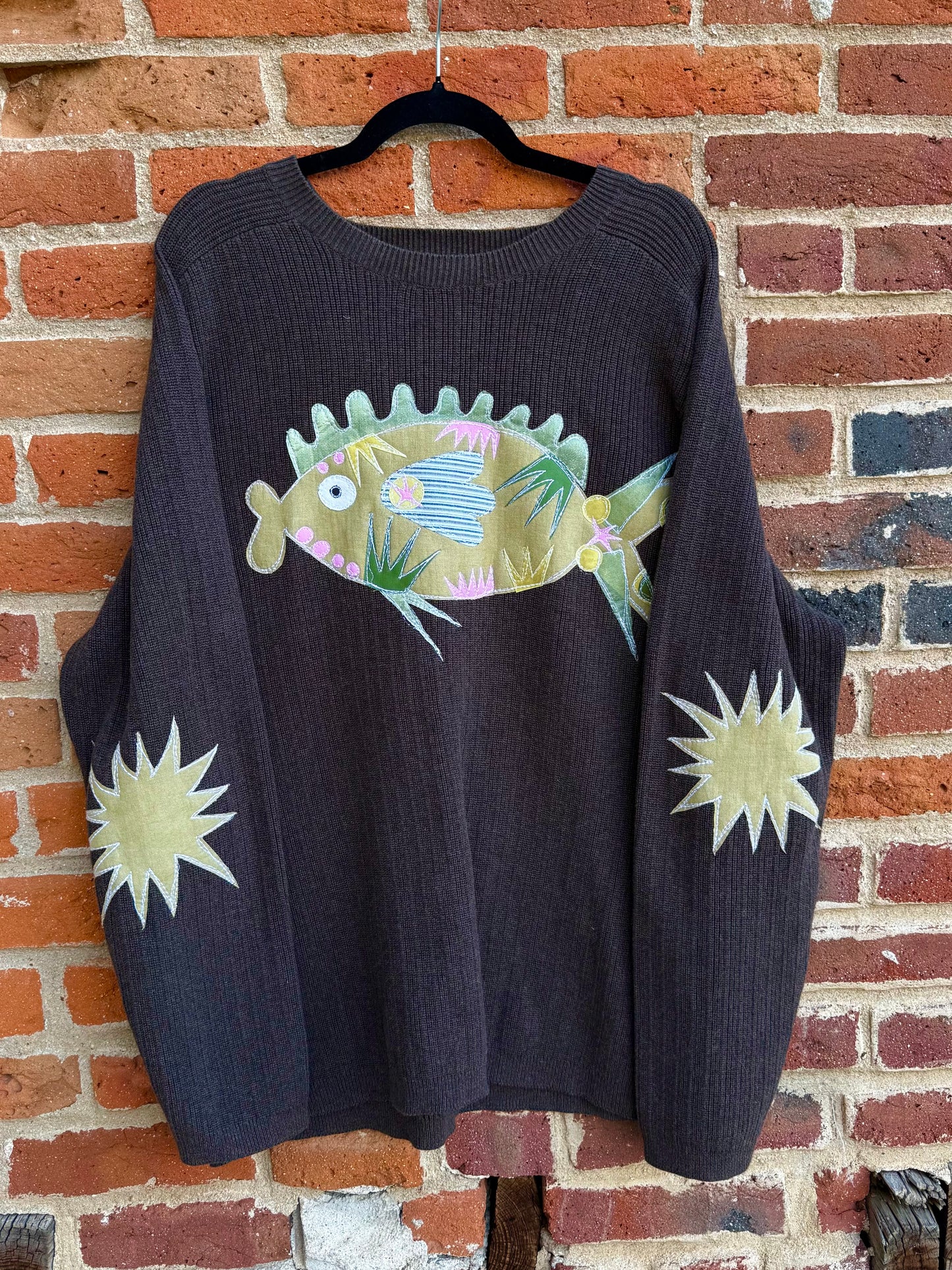 Abstract fish sweater(2XL)