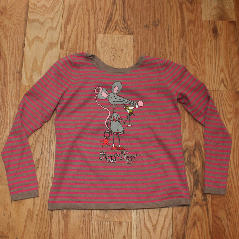 Martini rat front n’ back striped long sleeve(S/M)