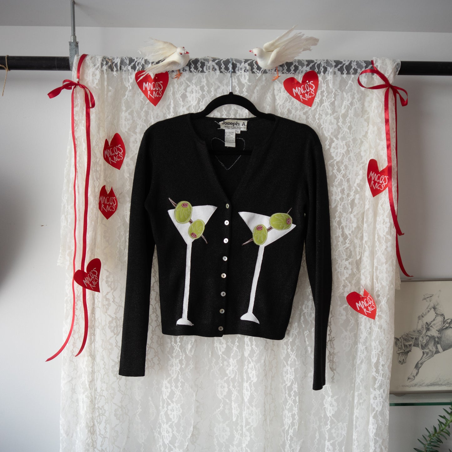 Black double martini cardigan (s)