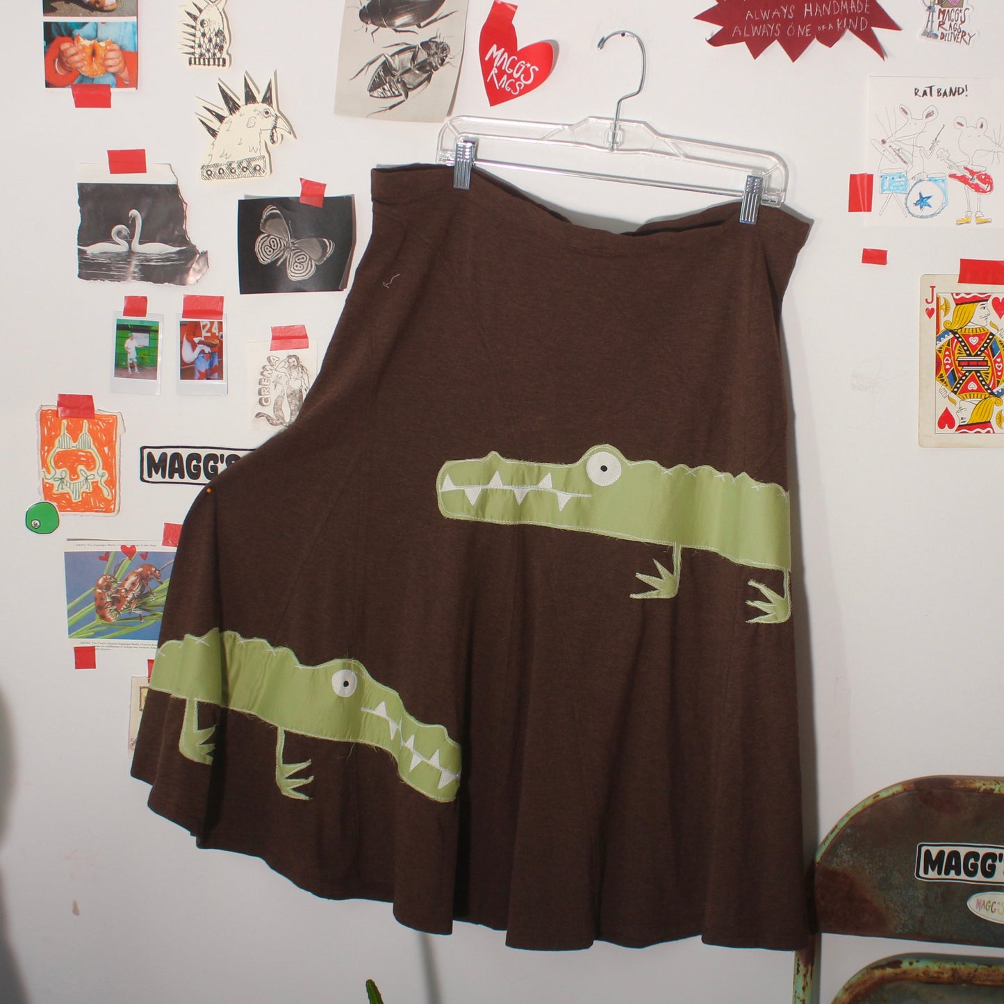 Double gator midi skirt(large)