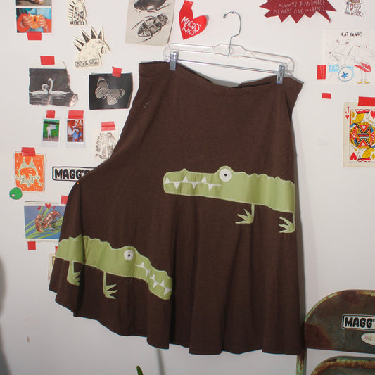 Double gator midi skirt(large)