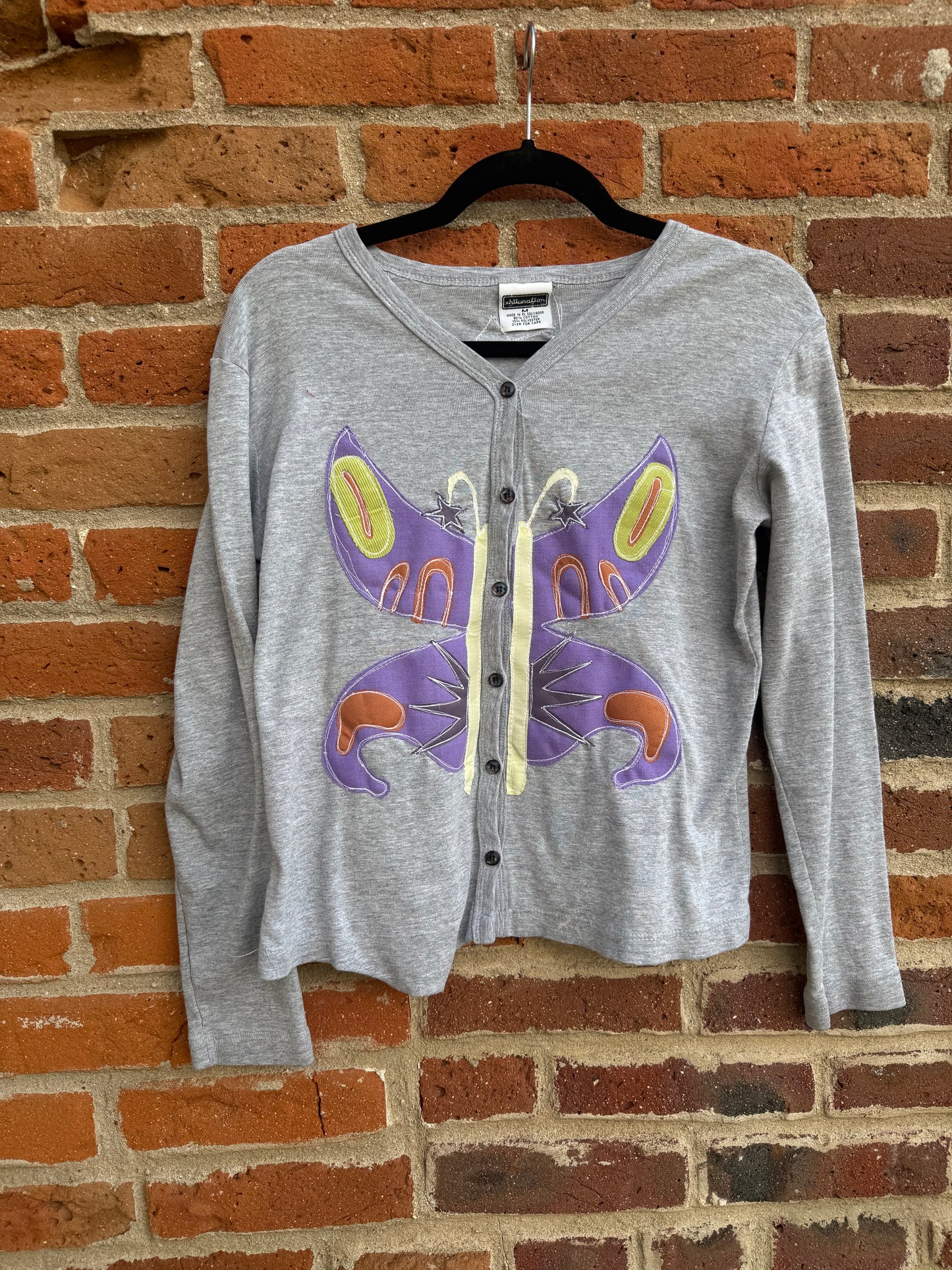 Abstract butterfly button down longsleeve(medium)