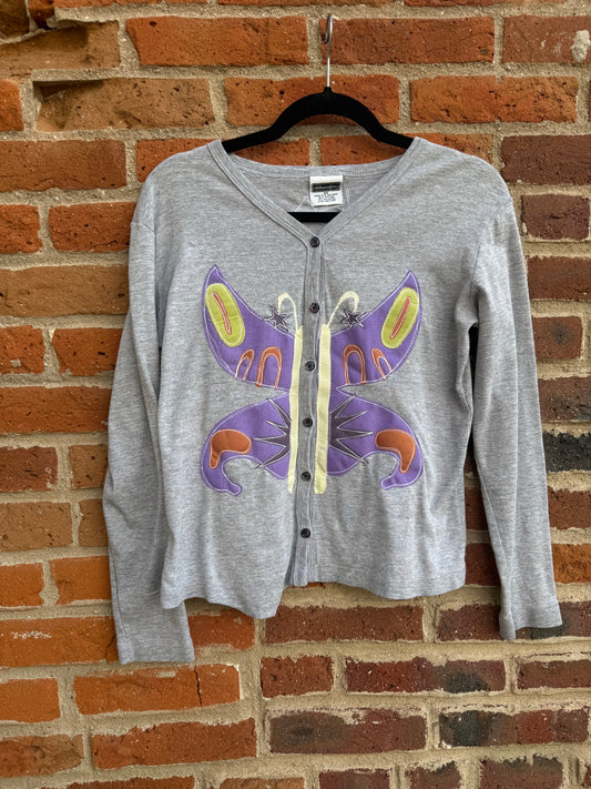 Abstract butterfly button down longsleeve(medium)