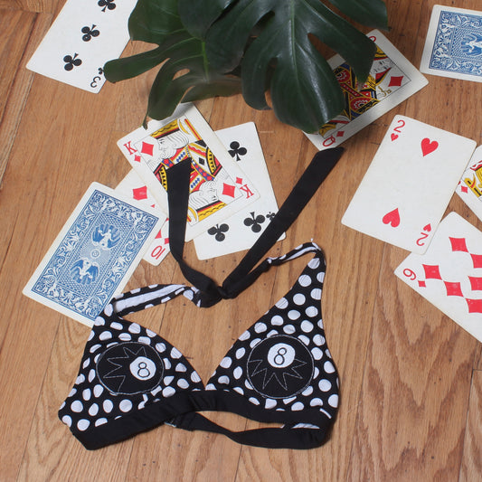 8-ball polka dot bikini top(small)