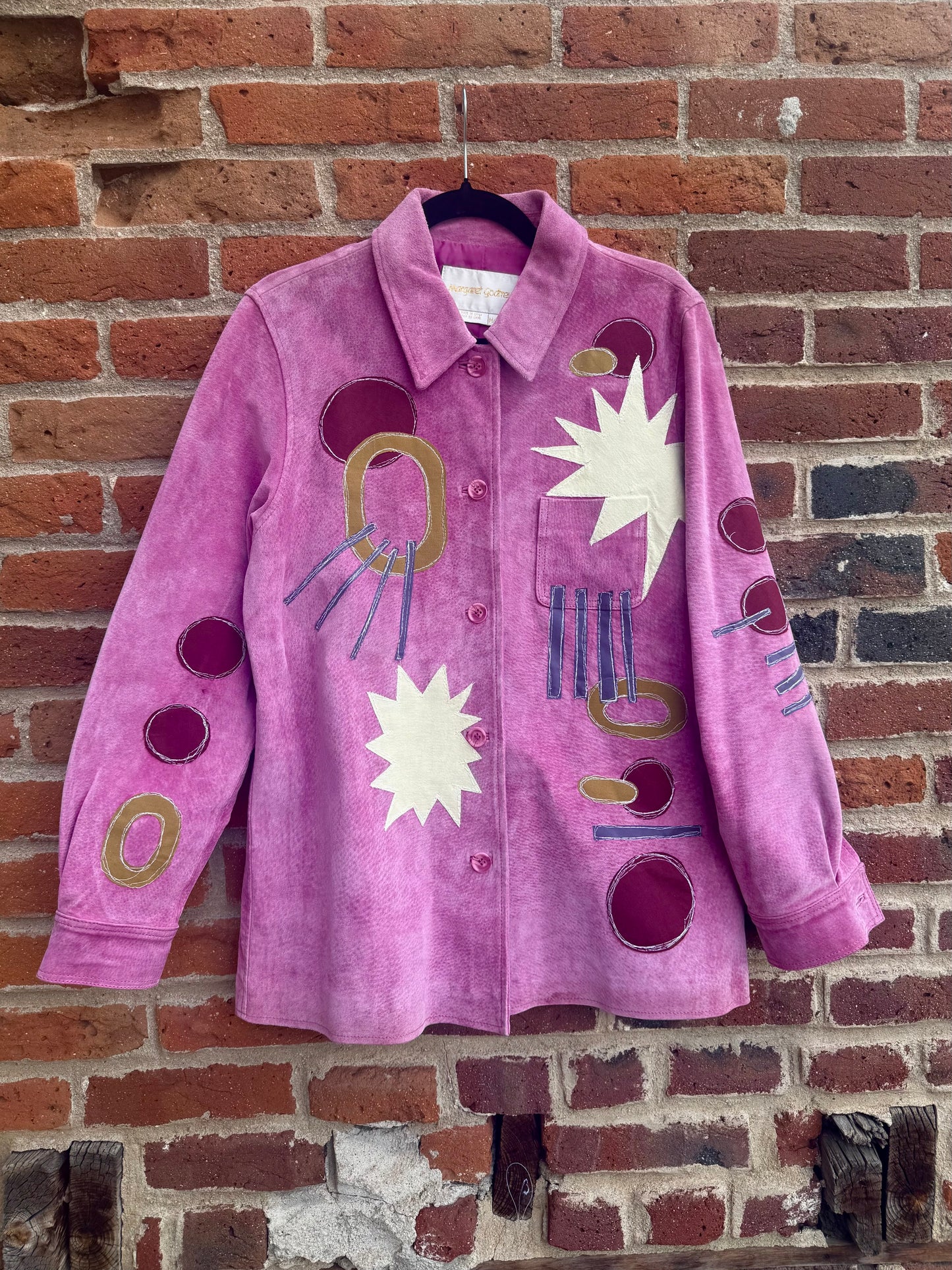 Abstract pink leather jacket(medium)
