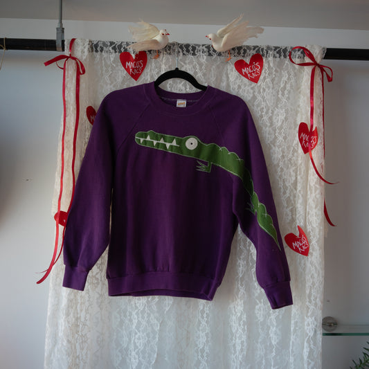 Purple gator sleeve crew(XS)