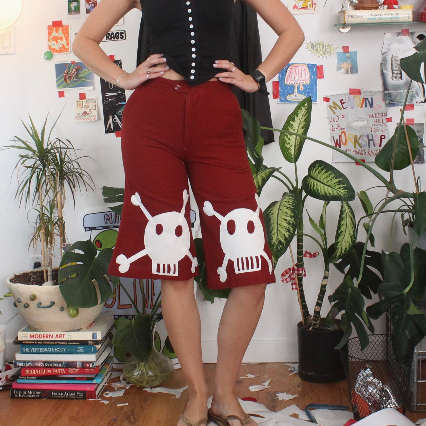 Wool Skull n’ crossbones capris(XS)