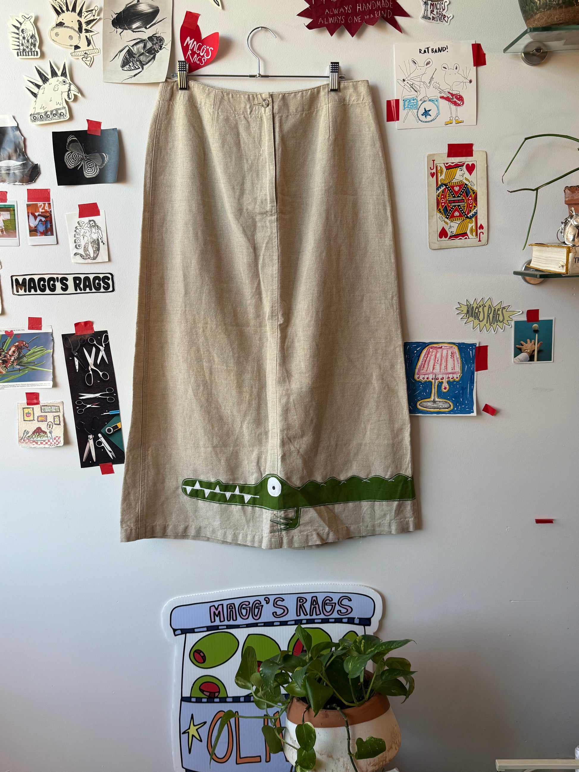 Linen gator maxi skirt(10) - Magg's Rags 