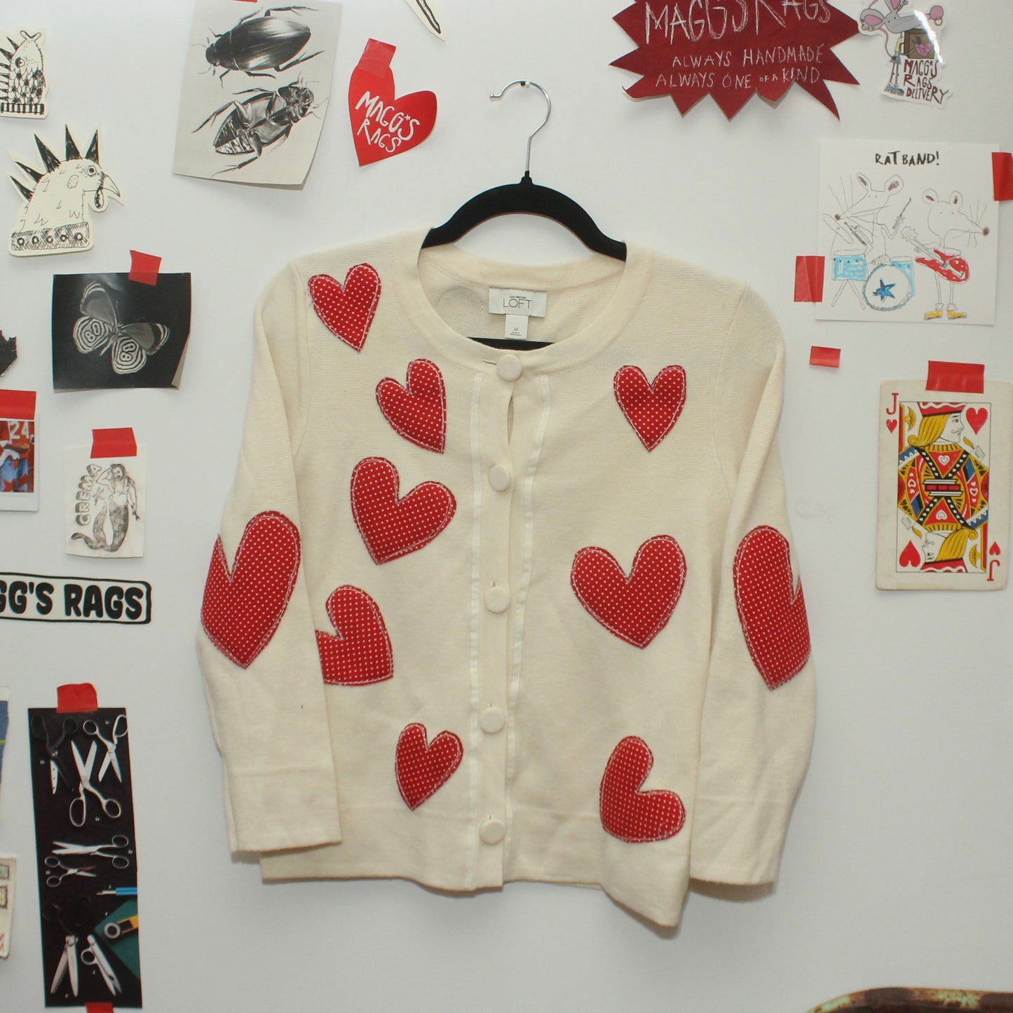 Hearts hearts hearts cardigan(small)