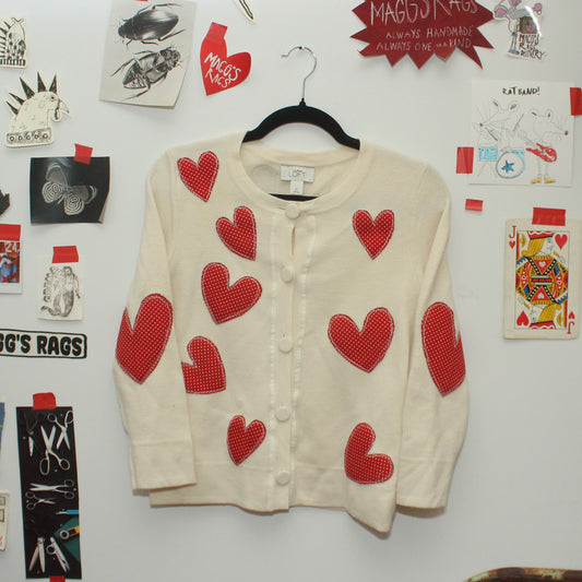 Hearts hearts hearts cardigan(small) - Magg's Rags 