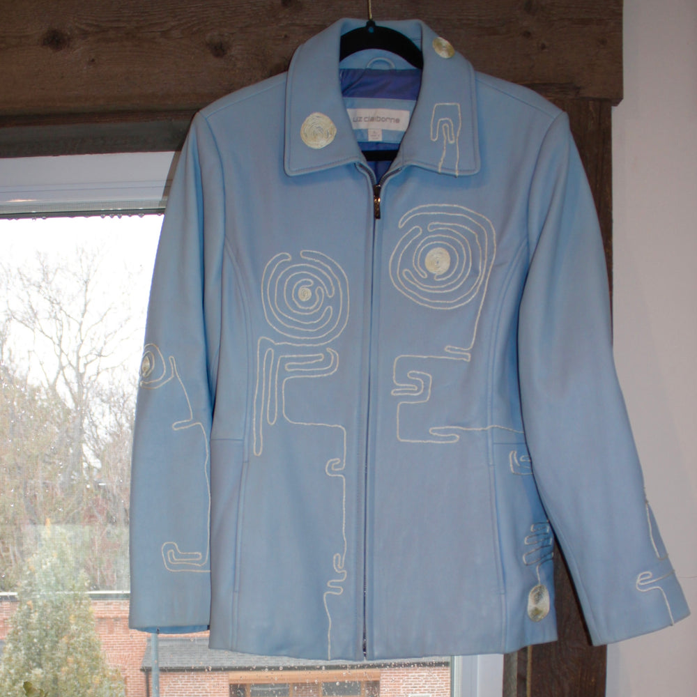 Baby blue squiggle McGee jacket(XL)