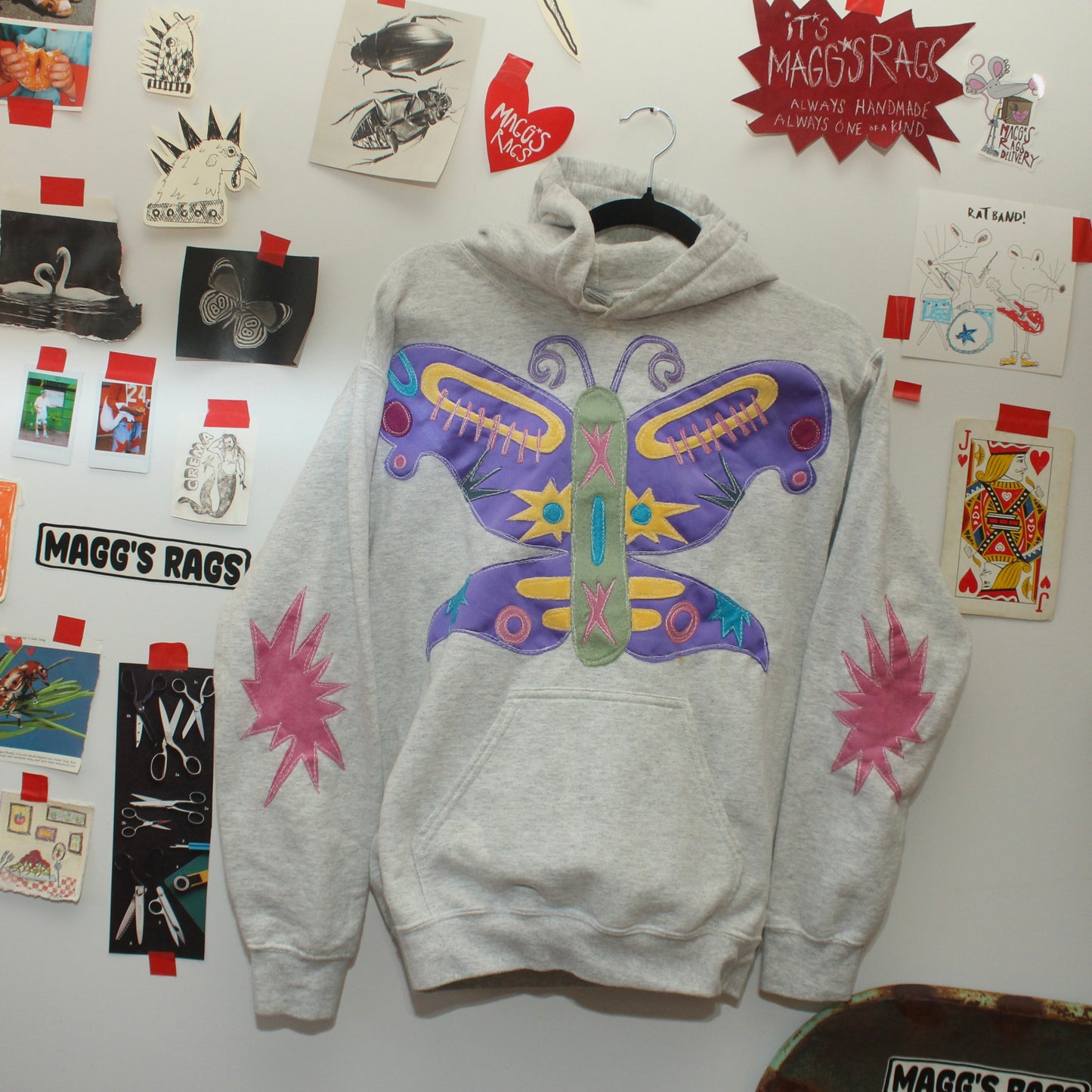 Abstract butterfly hoodie(small)