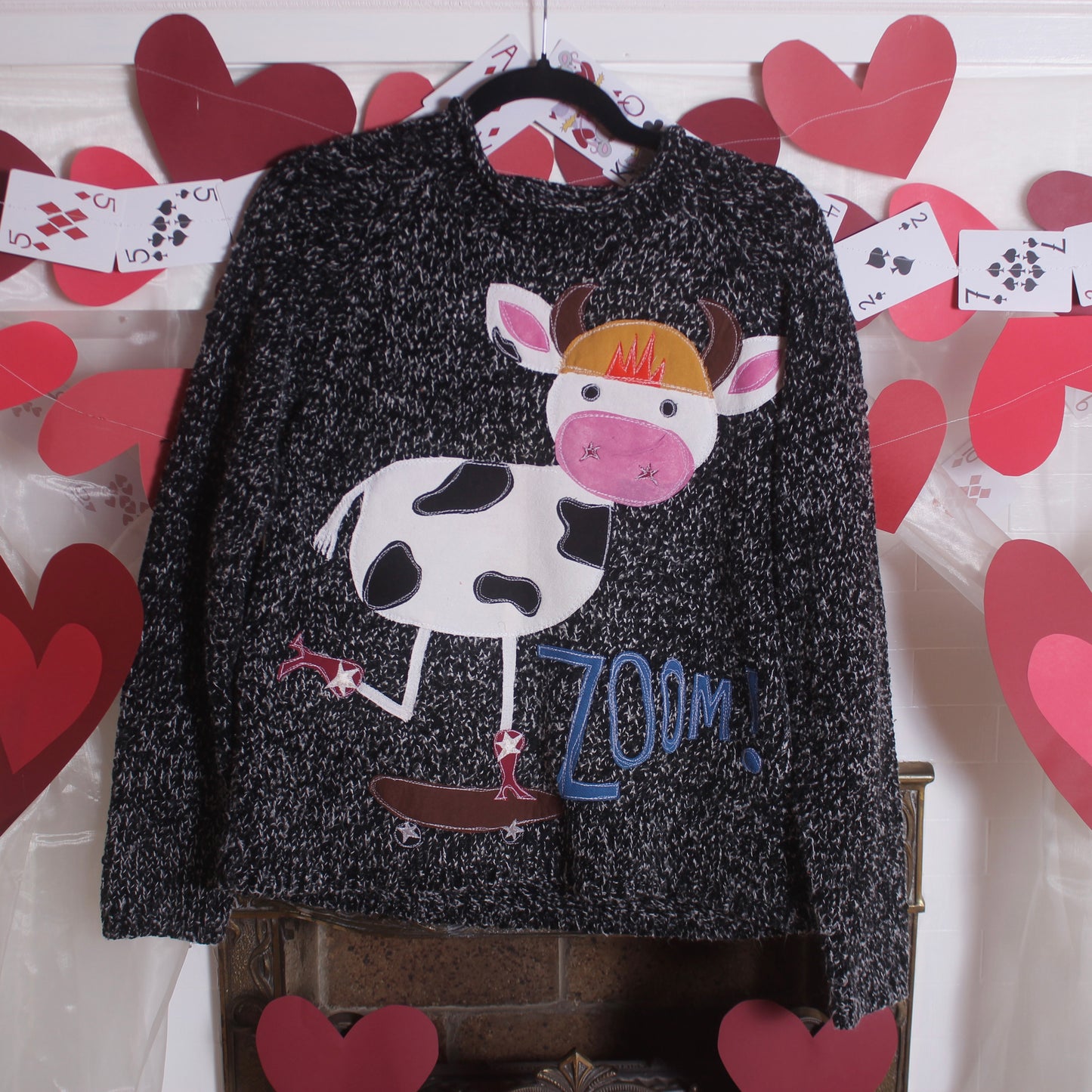 Zoom zoom skateboarding cow(large) - Magg's Rags 