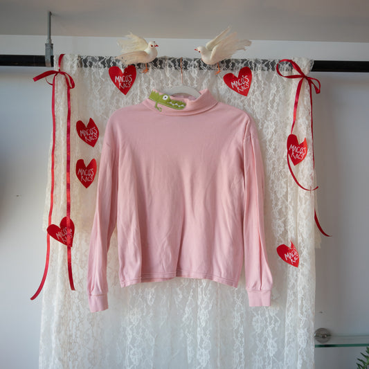 Pink gatorneck turtleneck (small)