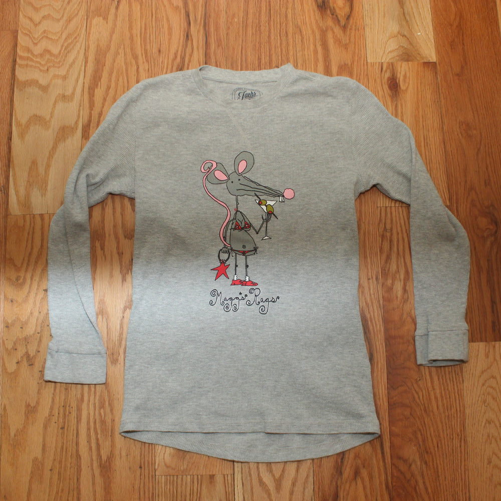Martini rat front n’ back long sleeve waffle tee(medium)