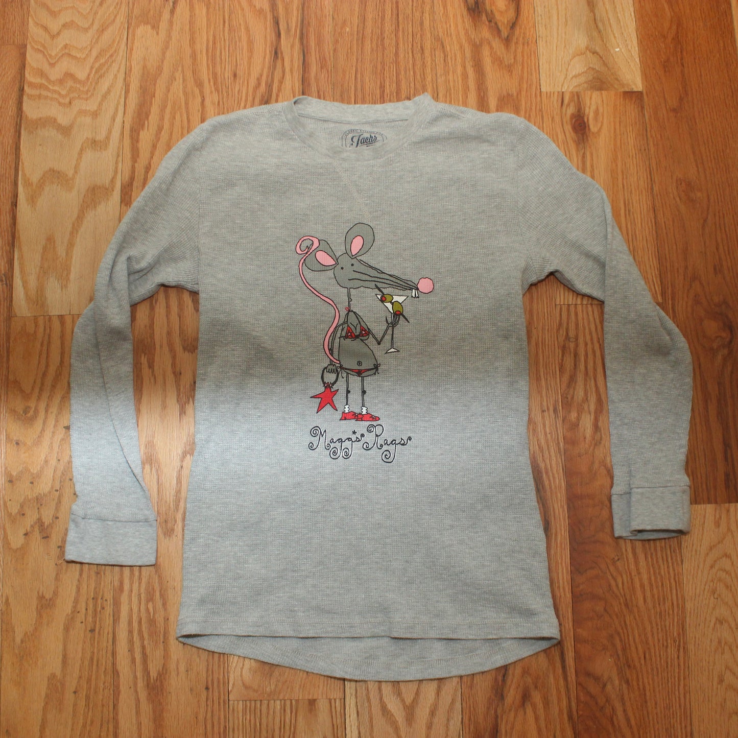 Martini rat front n’ back long sleeve waffle tee(medium)