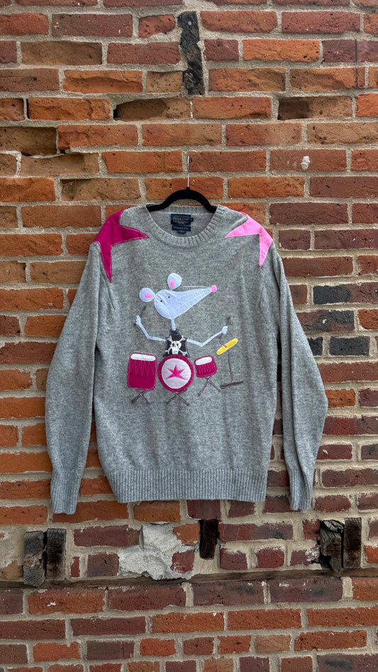 Rockin’ rat ft. Star shoulders wool sweater(XL)