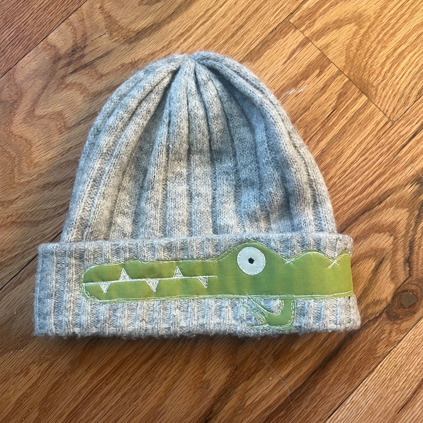 Gray gator beanie