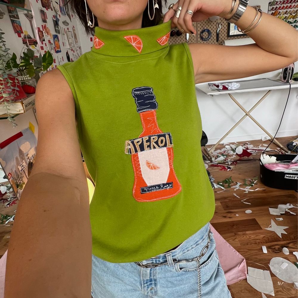 Aperol orange collar tank(XL)