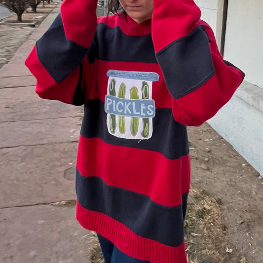 Striped pickes sweater(XL)