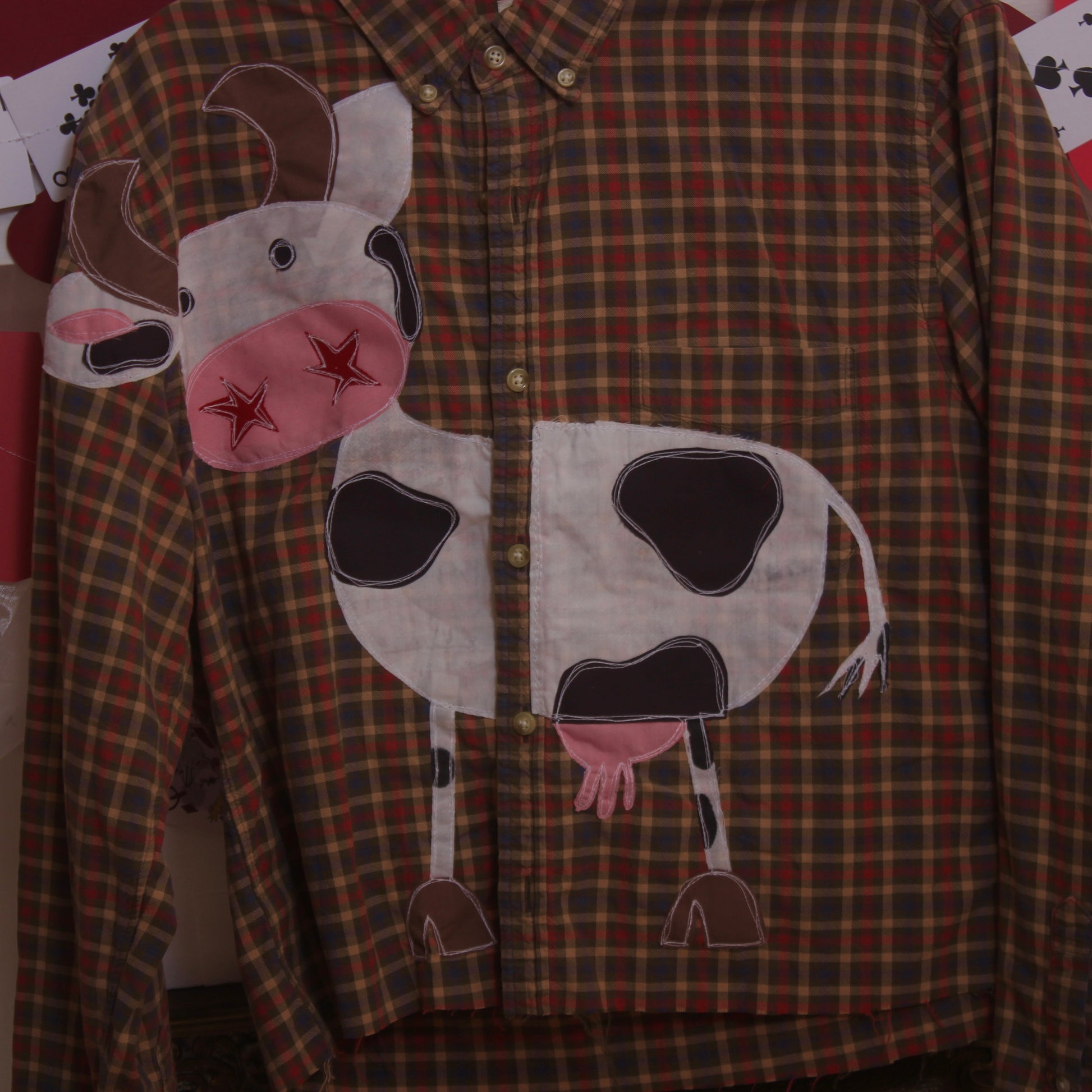 Cow button down(medium) - Magg's Rags 