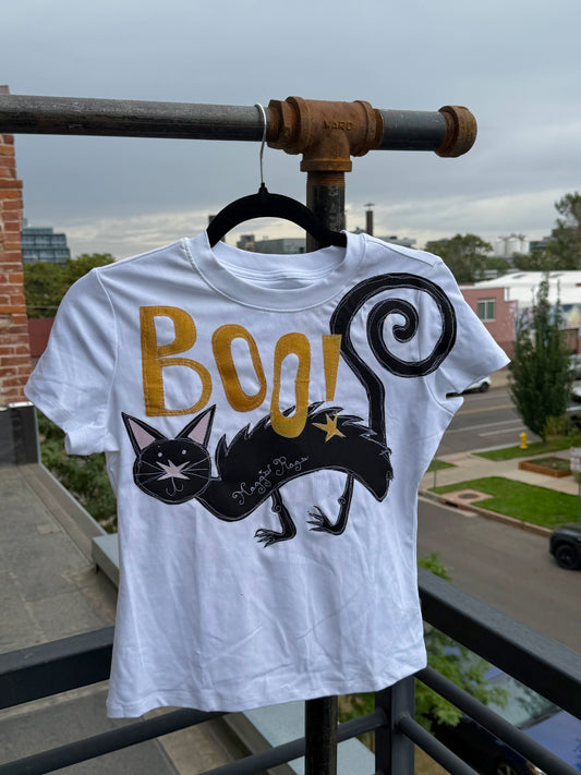 BOO Black cat tee(S/M)